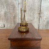 Ancien trébuchet balance de précision bronze doré + boite bois + poids