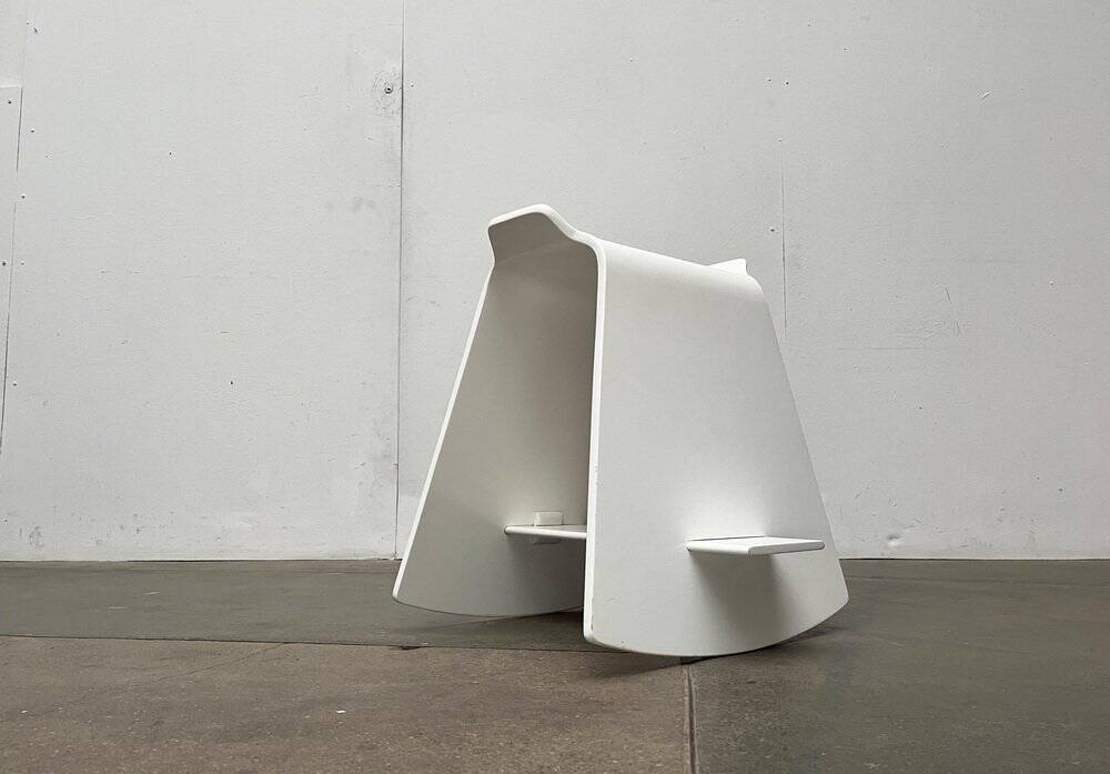 Minimalist Danish rocking stool by Michael C. Poulsen