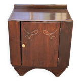 Art Deco bedside table in glossy dark oak