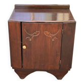 Table de chevet art déco chêne foncé brillant