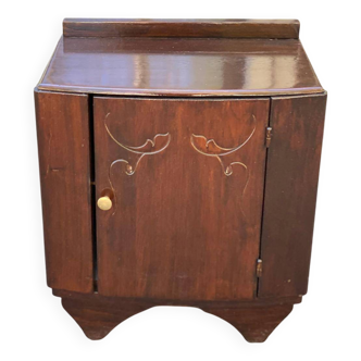 Table de chevet art déco chêne foncé brillant