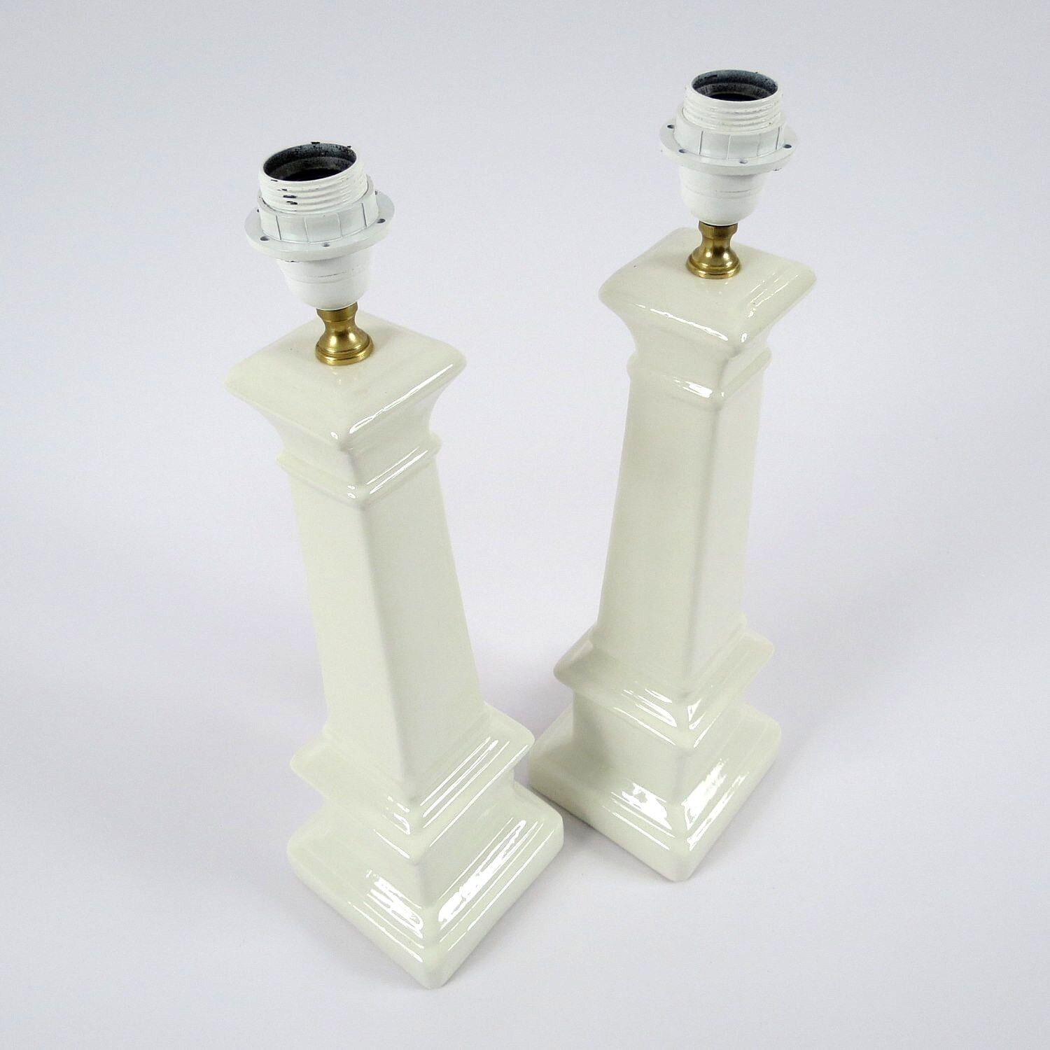 Set of 2 ceramic table lamps from Manises, 1960s