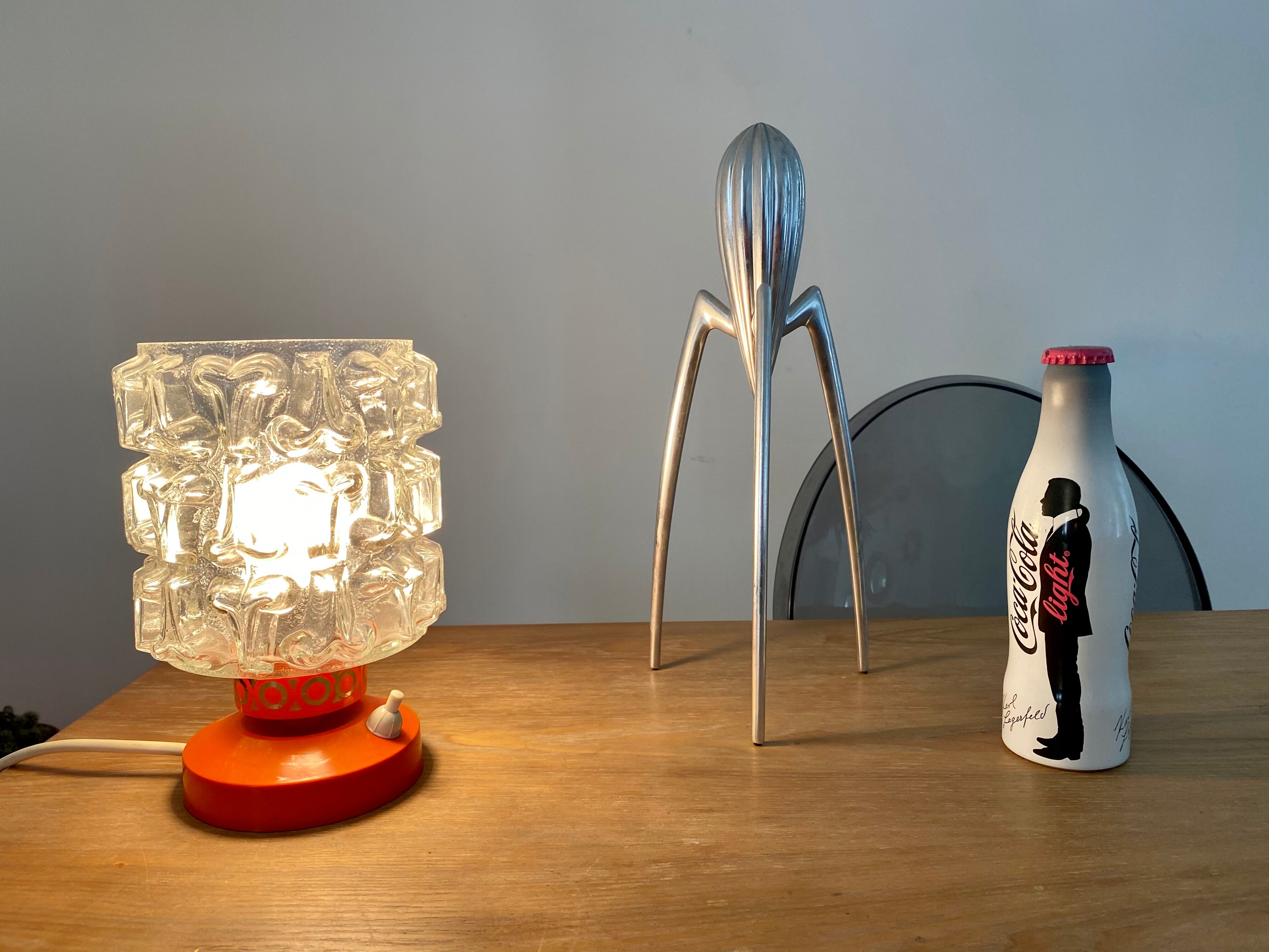 Vintage bedside lamp 70s Graewe orange
