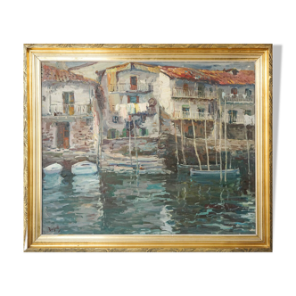 Rincón típico de pasajes san sebastian guipuzcoa - Large Post Impressionist Study