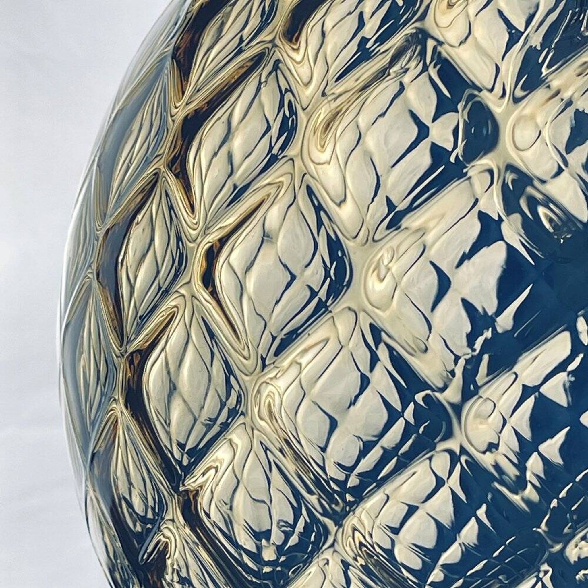 Vintage Blue Murano Sphere Pendant Lamp, Italy, 1970s