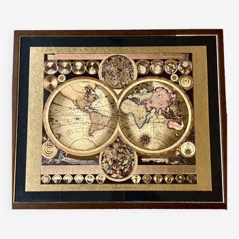 Planisphere - World map - Blaue wall map