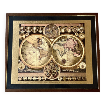 Planisphère- Carte du monde - Blaue wall map