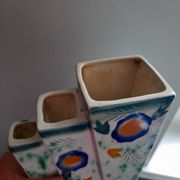 Large Art Deco vase from the 1930s, futuristic earthenware