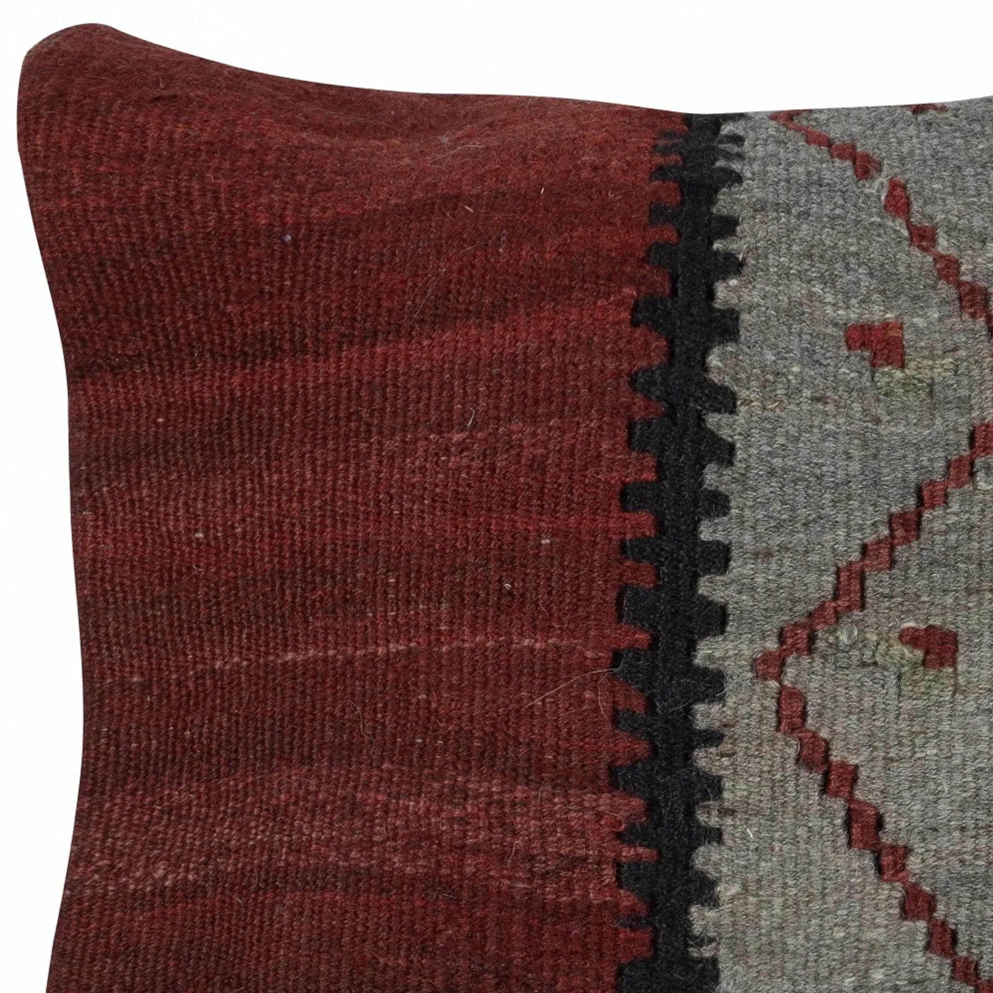 Vintage Wool Kilim Cushion Cover. Handwoven Turkish Accent Pillow. Traditional Throw Pillow