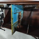 Two-tier mahogany magazine/vinyl rack