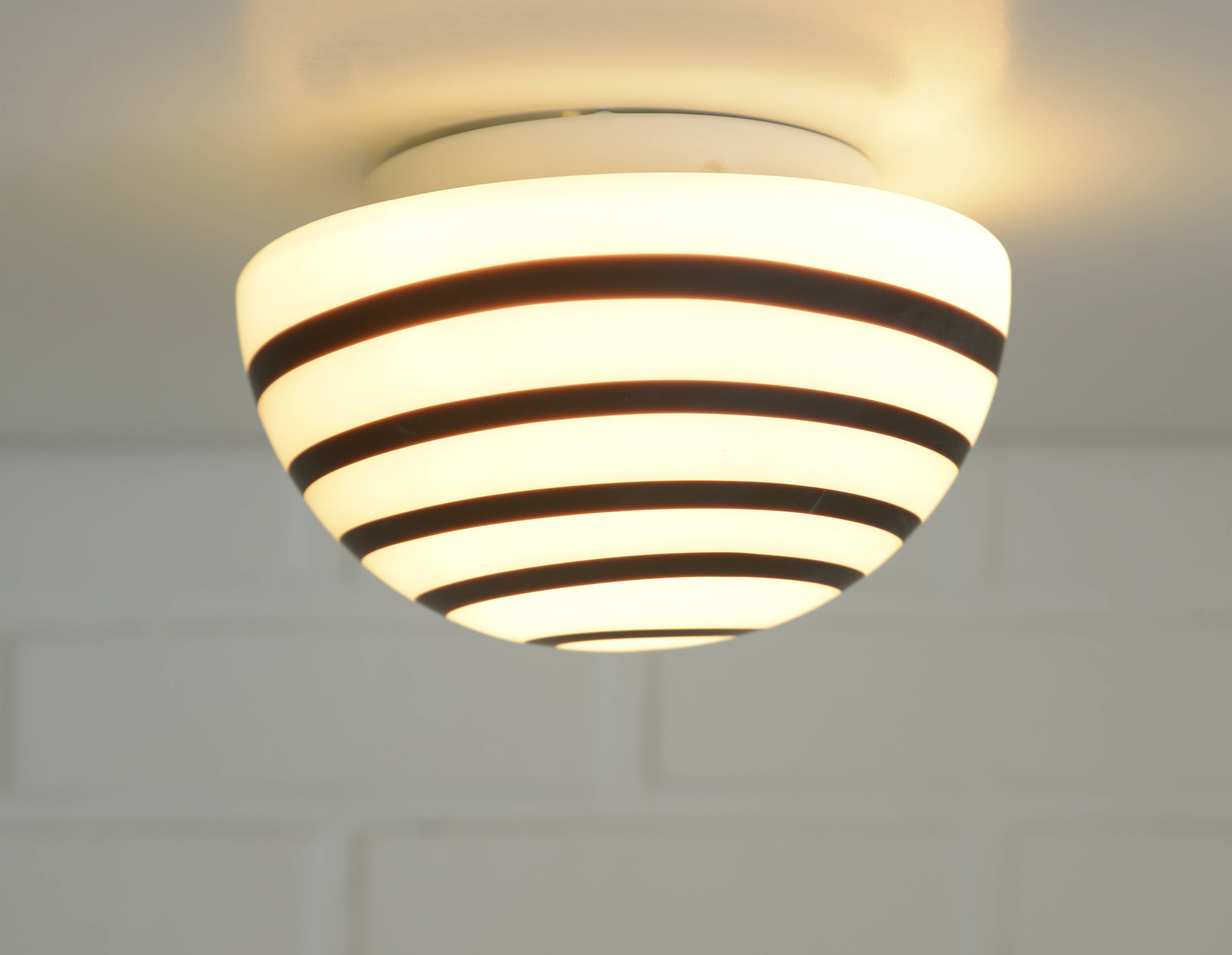 Vintage Sconce Pop Art Black and White  Swirl Glass Wall Lamp Ceiling Light