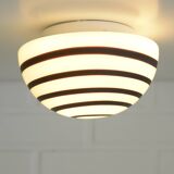 Applique murale vintage Pop Art en verre noir et blanc