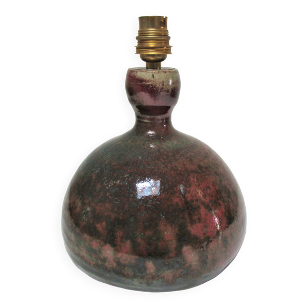 Pied de lampe grès émaillé signé années 70