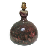 Enameled sandstone lamp base signed 70s