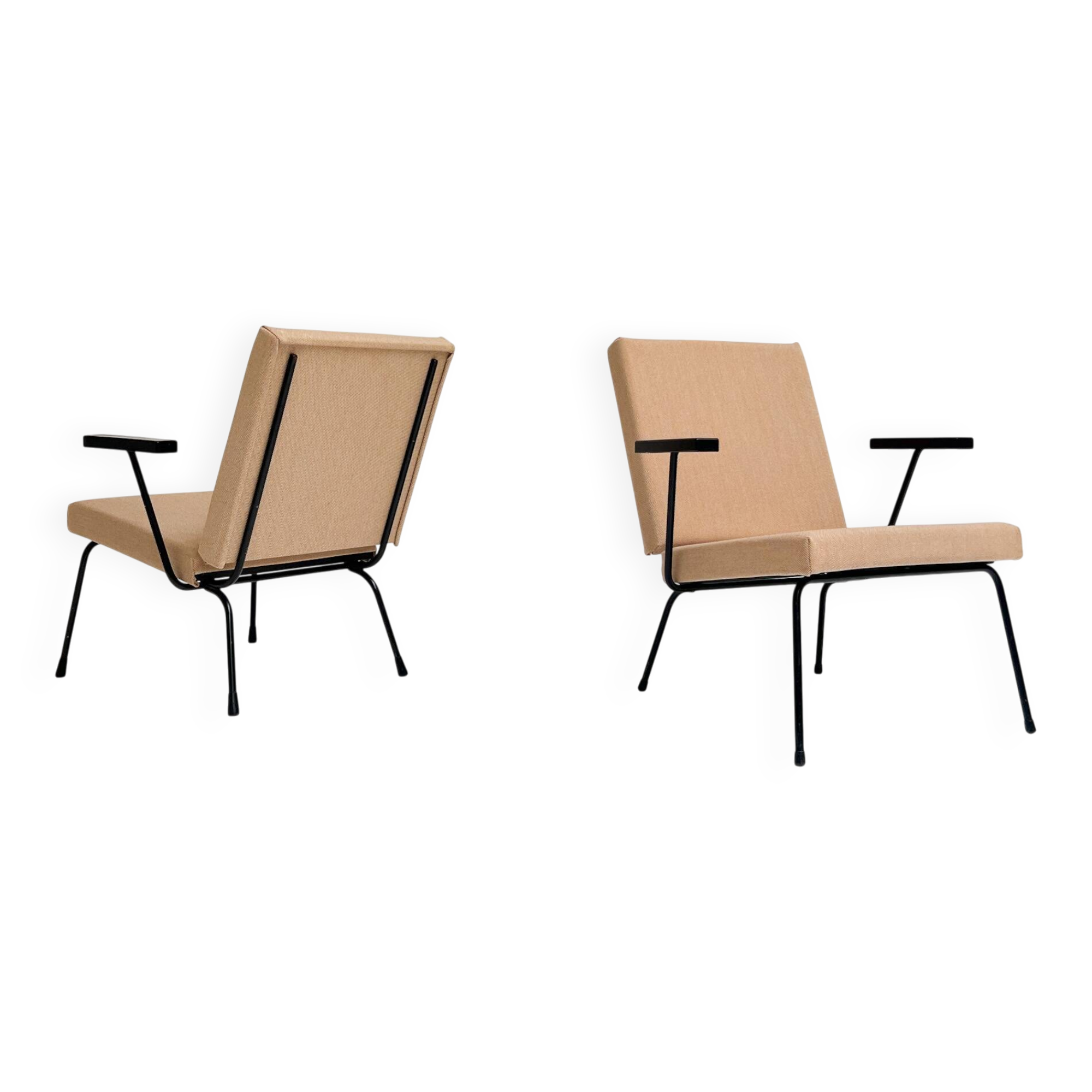 Cream Gispen 1407 armchair by Wim Rietveld, 1950s