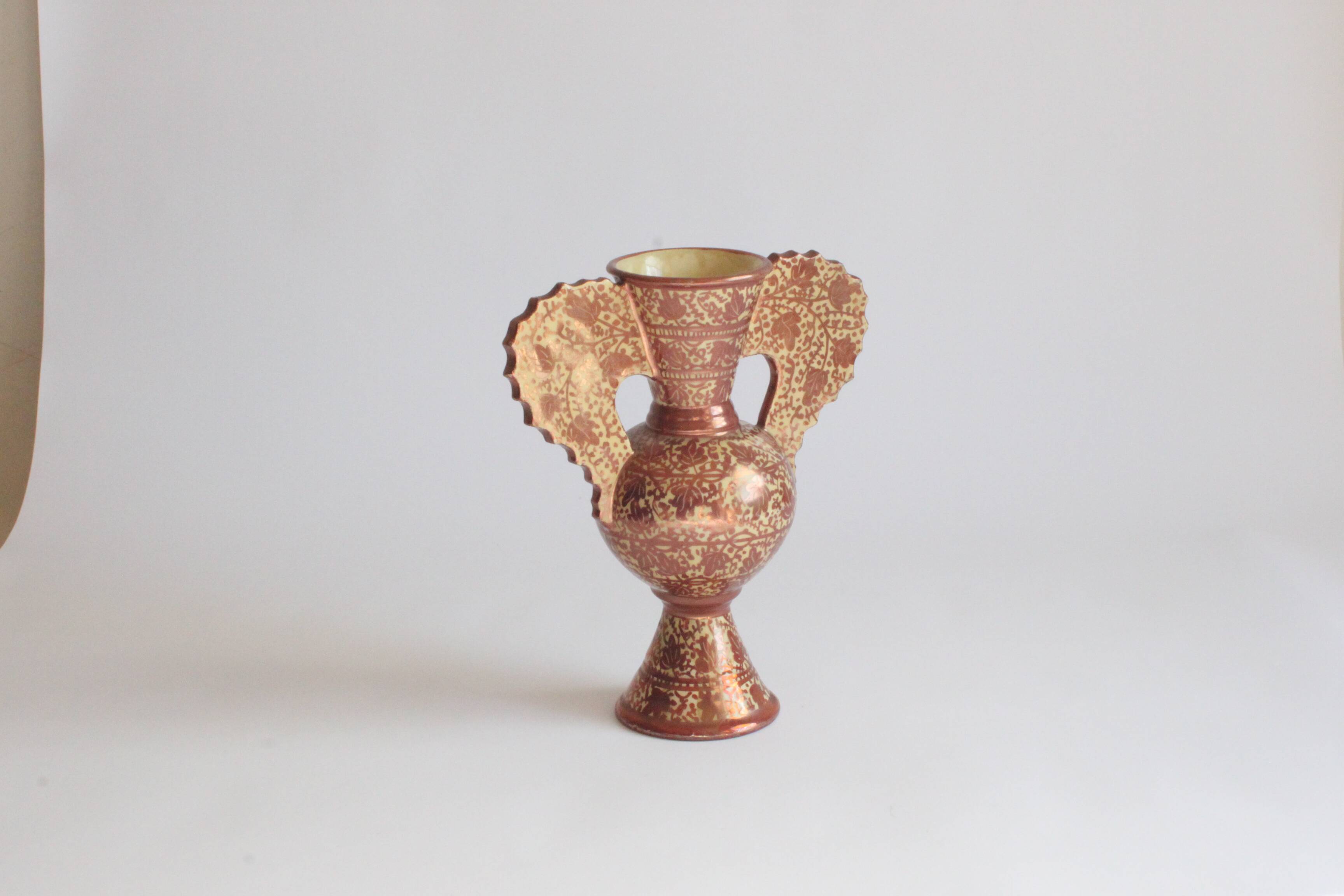 Neoclassical Spanish Copper Lustre Vases, 19Th