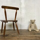 Brutalist primitive style wooden chair