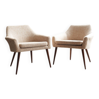 Pair of vintage orange polka dot armchairs from the 1960s