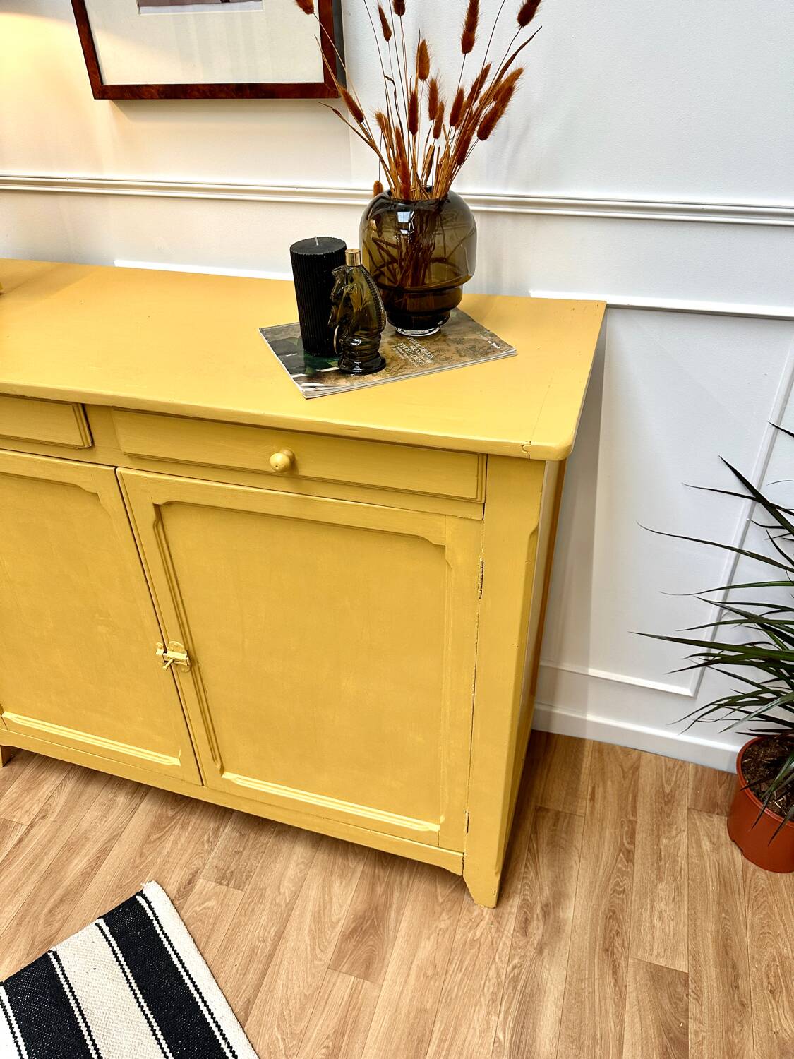 Honey yellow vintage Parisian sideboard