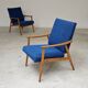 Pair of blue armchairs by Jiri Jiroutek for Interier Praha, 1960