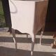 Nightstand with 3 drawers, white patina.