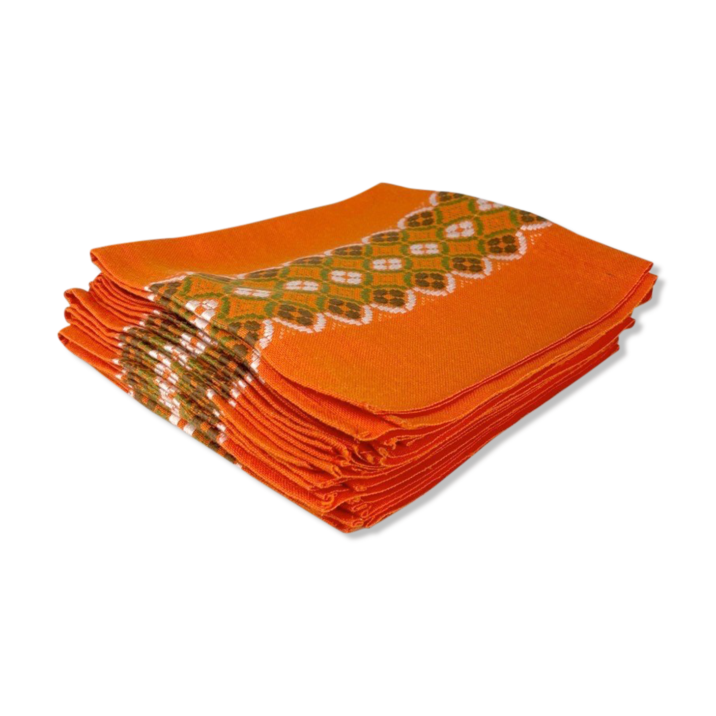 Serviettes de table tissu orange 70