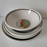 Set of 5 Italian ceramic dishes with country decor