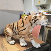 Large porcelain tiger ROYAL DUX – Czechoslovakia - Art Deco 1930