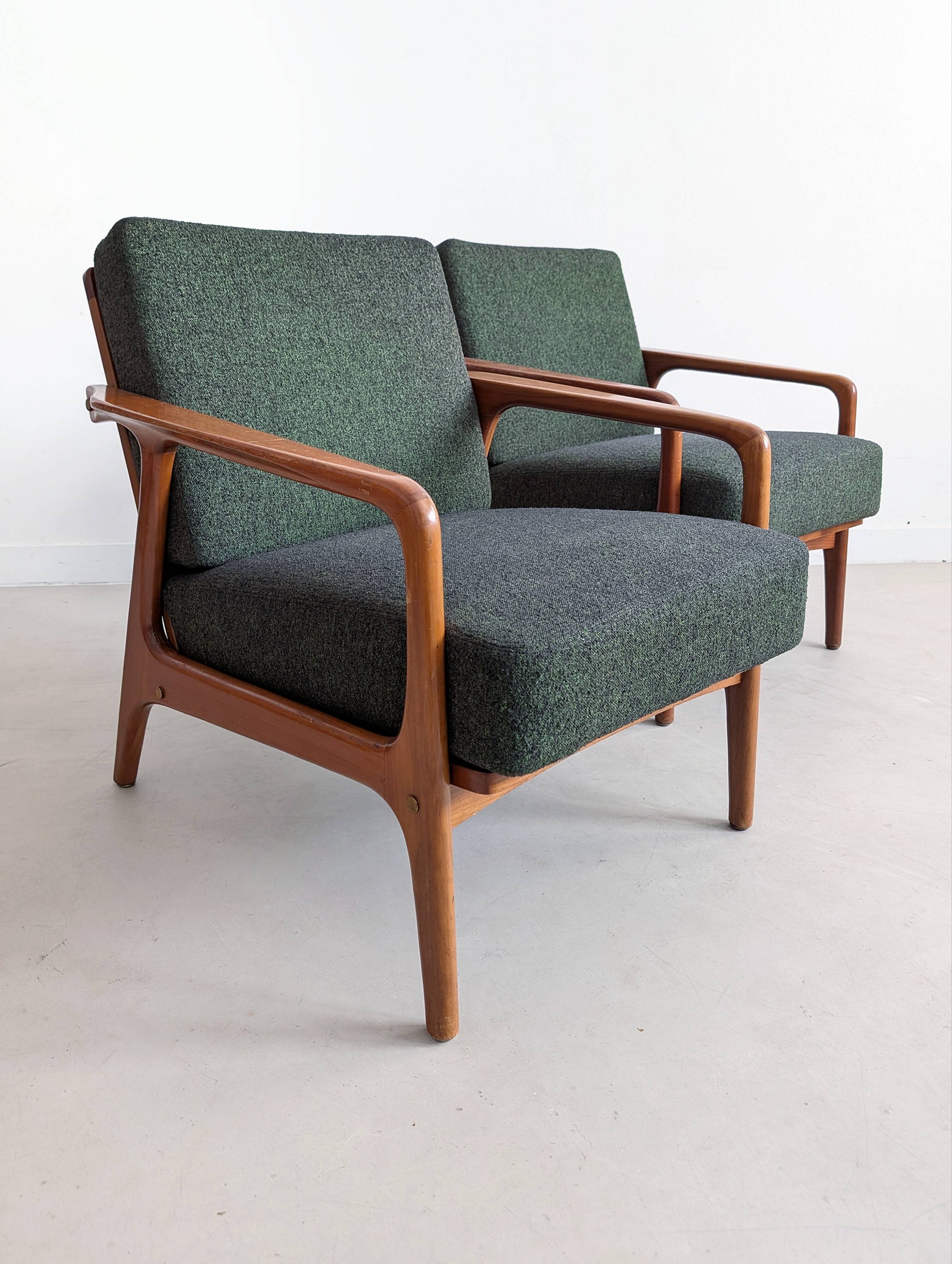 Forest Green Midcentury Armchairs 1960s