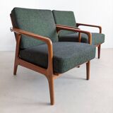 Fauteuils vert forêt du milieu du siècle des années 1960