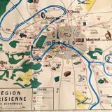 Old school map of Paris