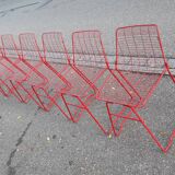 6 wired metal mesh chairs