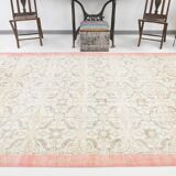 7x10 Rug For Living Room Beige Floral Turkish Rug, 203x303Cm SK20555