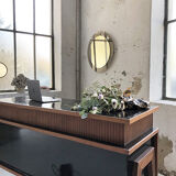 Smoked round design mirror Veca Italy