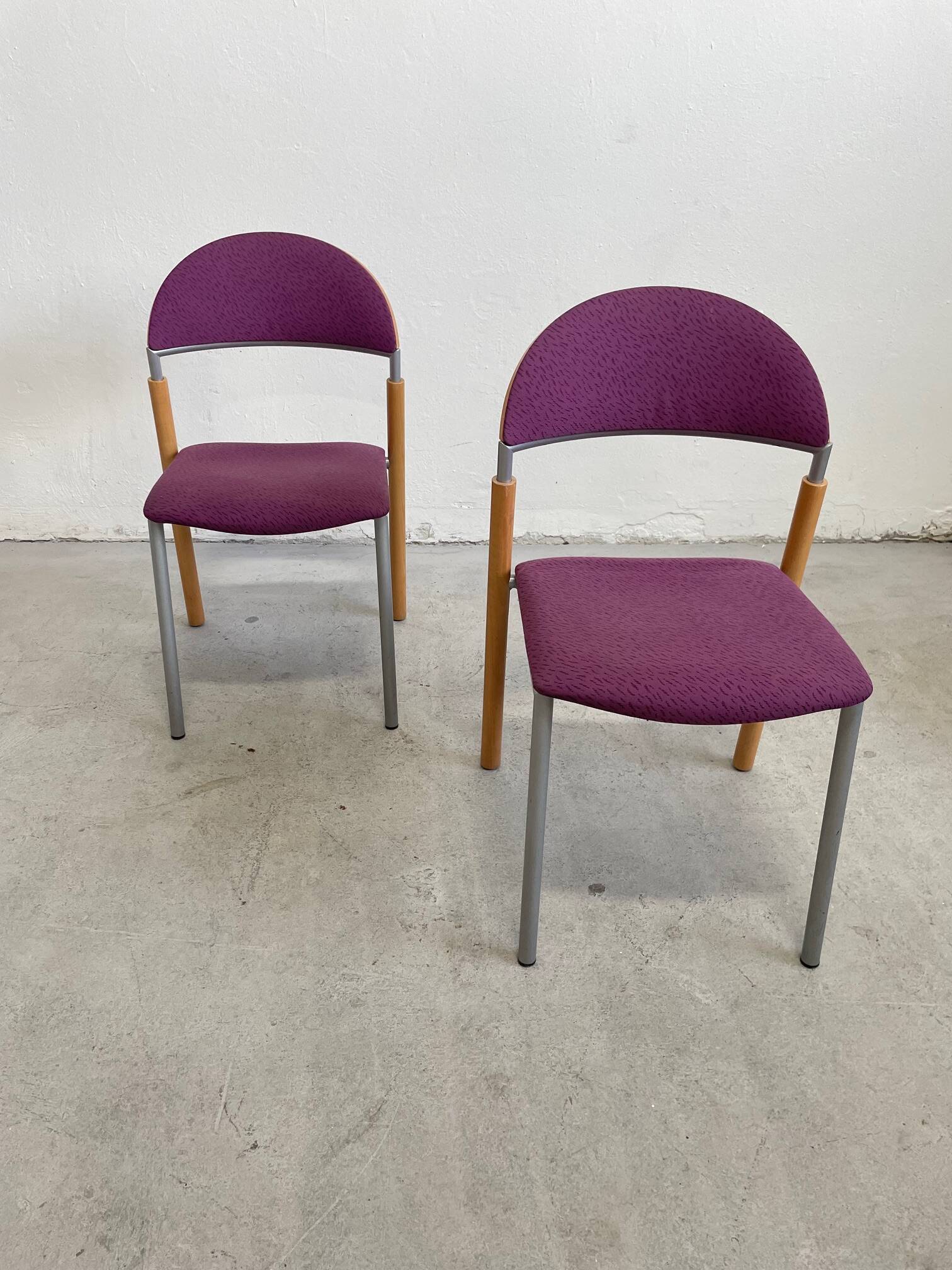 Set of 2 Vintage Dining Chairs Thesis by Wiesner Hager, Austria 1990s