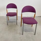 Set of 2 Vintage Dining Chairs Thesis by Wiesner Hager, Austria 1990s