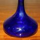 Carafe à Sherry et Verres en Verre Bleu Bristol Antique