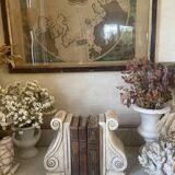 Pair of vintage patinated plaster bookends