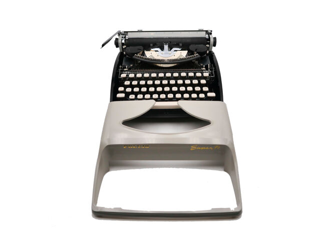 Machine à écrire Polyjo Super 75 vintage révisée ruban neuf