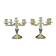 Exceptional pair of table candlesticks in fine silver, St. Médard Paris