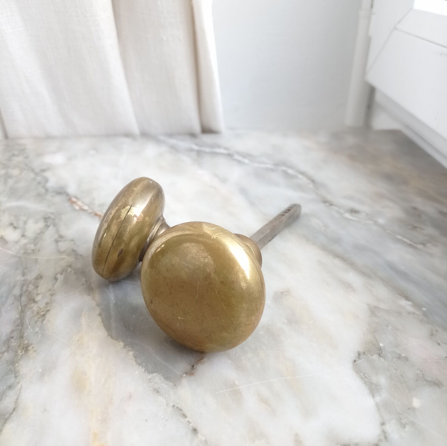 Round brass handles