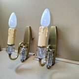 Pair of bronze and glass sconces 1940