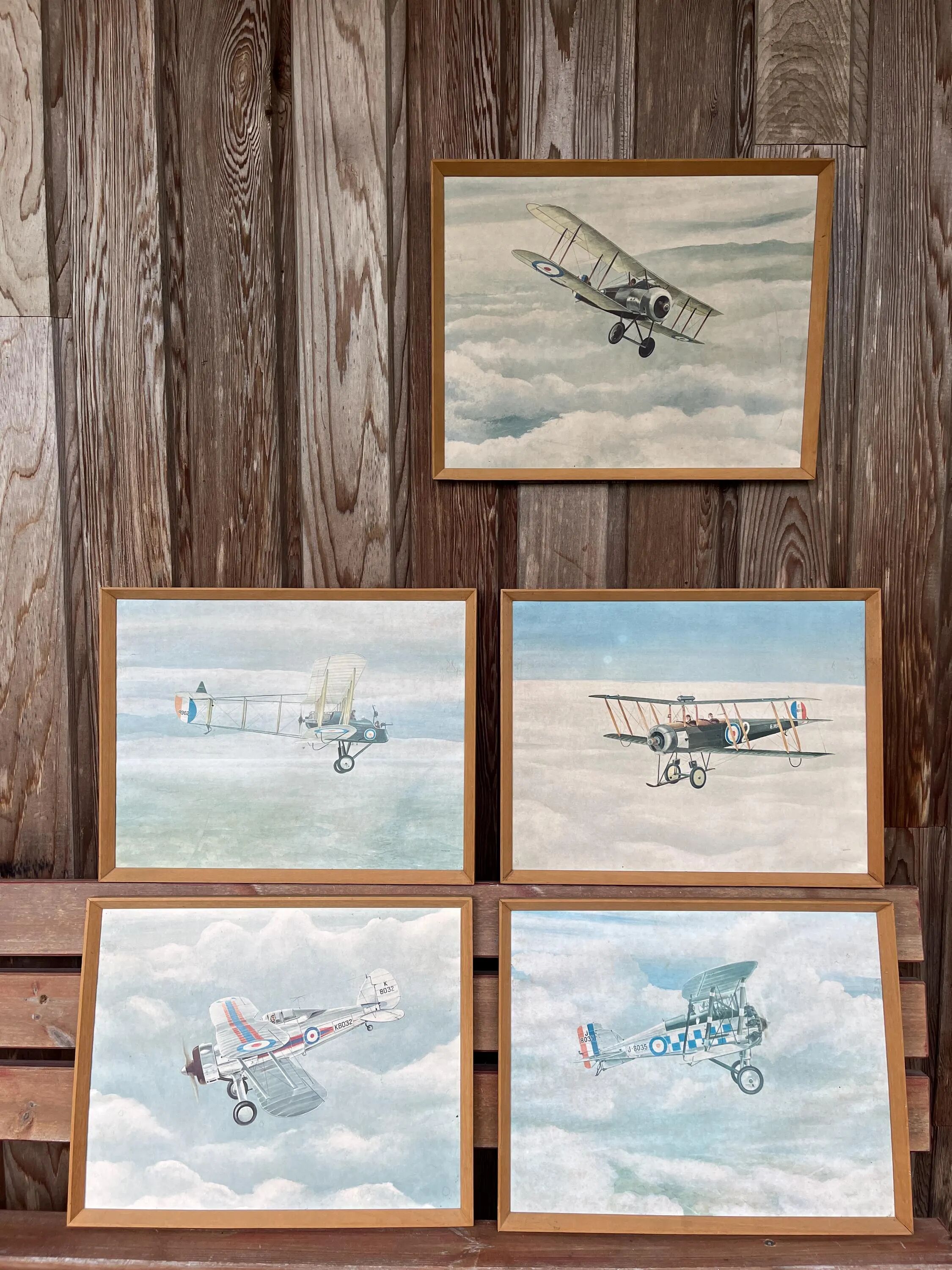 Set of 5 vintage U.S. MILITARY aircraft posters