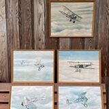 Set of 5 vintage U.S. MILITARY aircraft posters