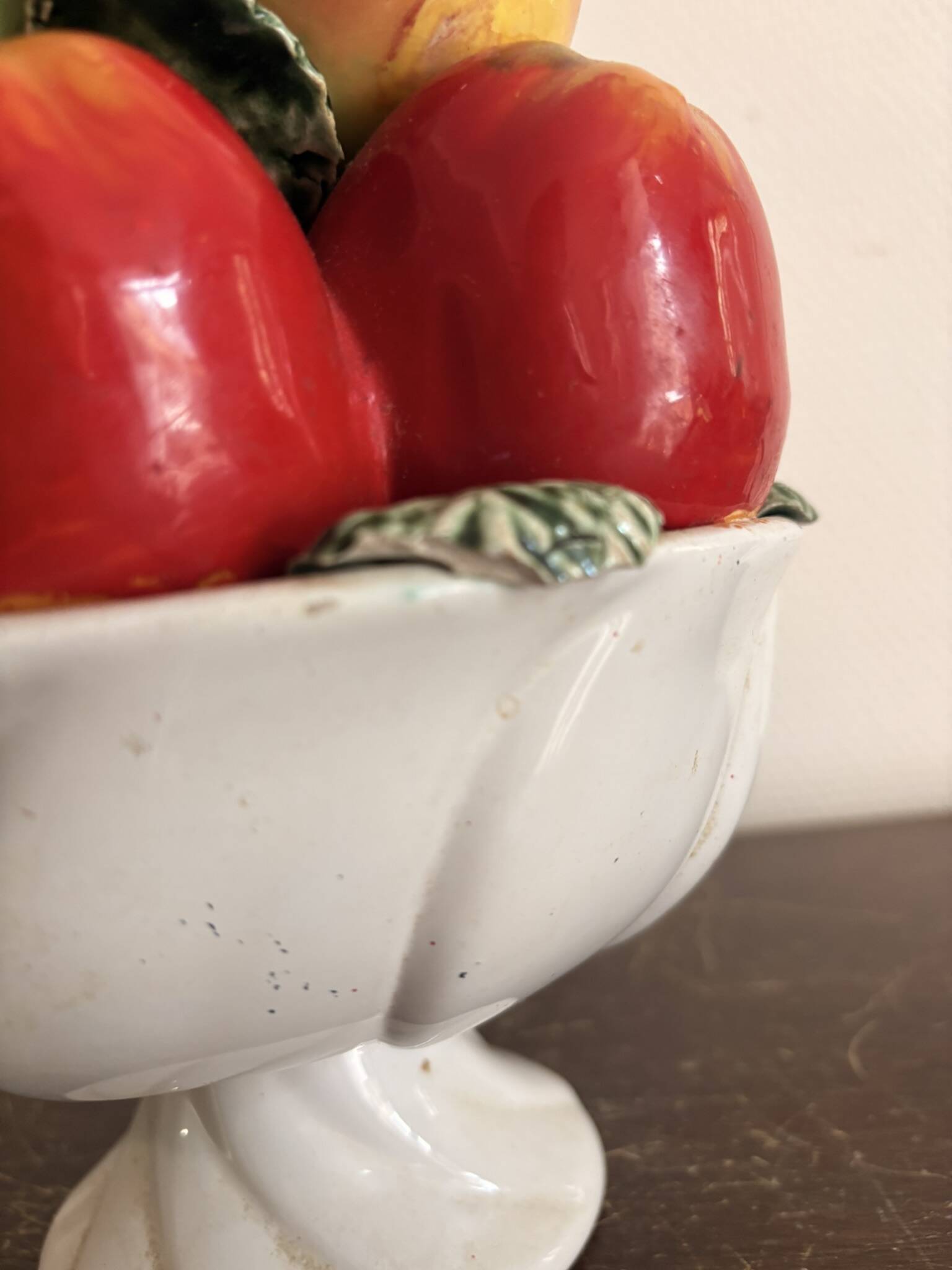 Fruit Bowl Centre Table Enamelled Ceramic Barbotine Vallauris Style