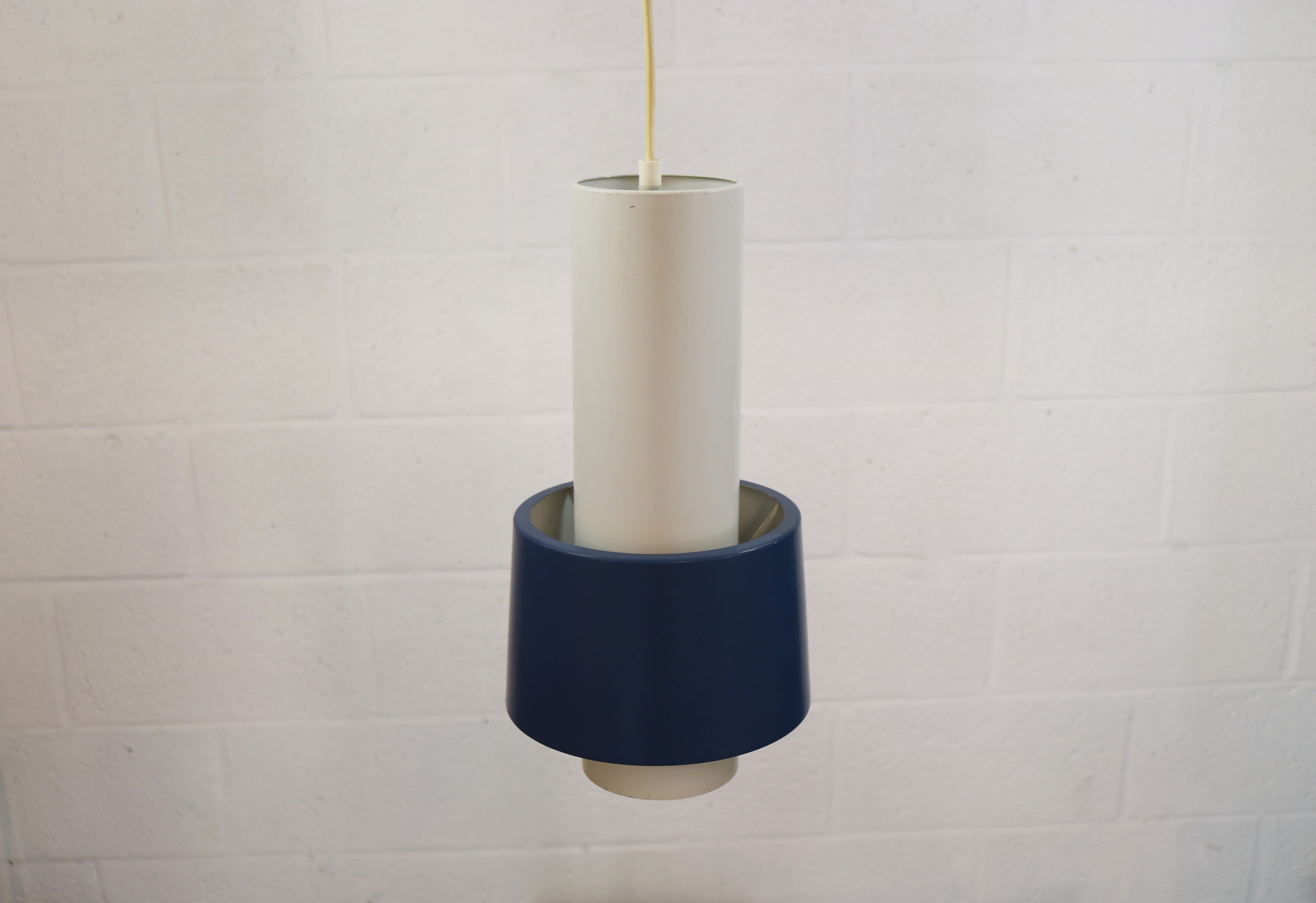 Old Danish design lamp in white/gray and blue colours - Denmark 60's