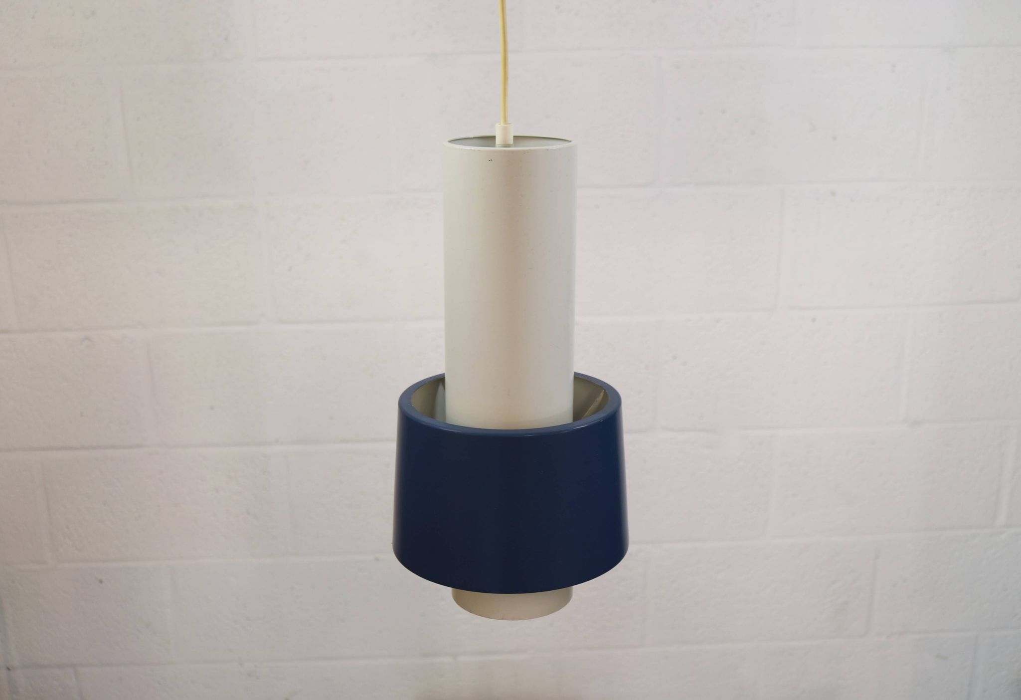 Old Danish design lamp in white/gray and blue colours - Denmark 60's