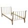 Antique Louis-Philippe lacquered and gilded wrought iron bed, Italy, 19th century.
