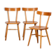 Ensemble de 3 chaises vintage édité par Ton, 1960