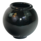 Black ceramic ball vase from Biot